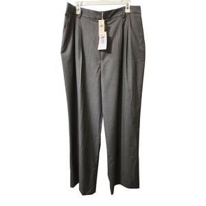 Anthropologie WAYF Women's Tailored Trousers Gray Pleated Dress‎ Pants XL NWT